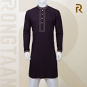 Deep Purple Jacquard Embroidery Panjabi