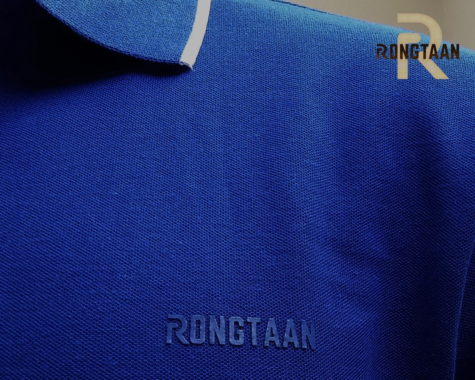 Royal Blue Double pique Screen print 100% Cotton Men’s Knit Polo-shirt