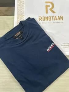 Vintage Navy-“Rongtaan”-Screen print 100% Cotton Men’s Knit t-shirt