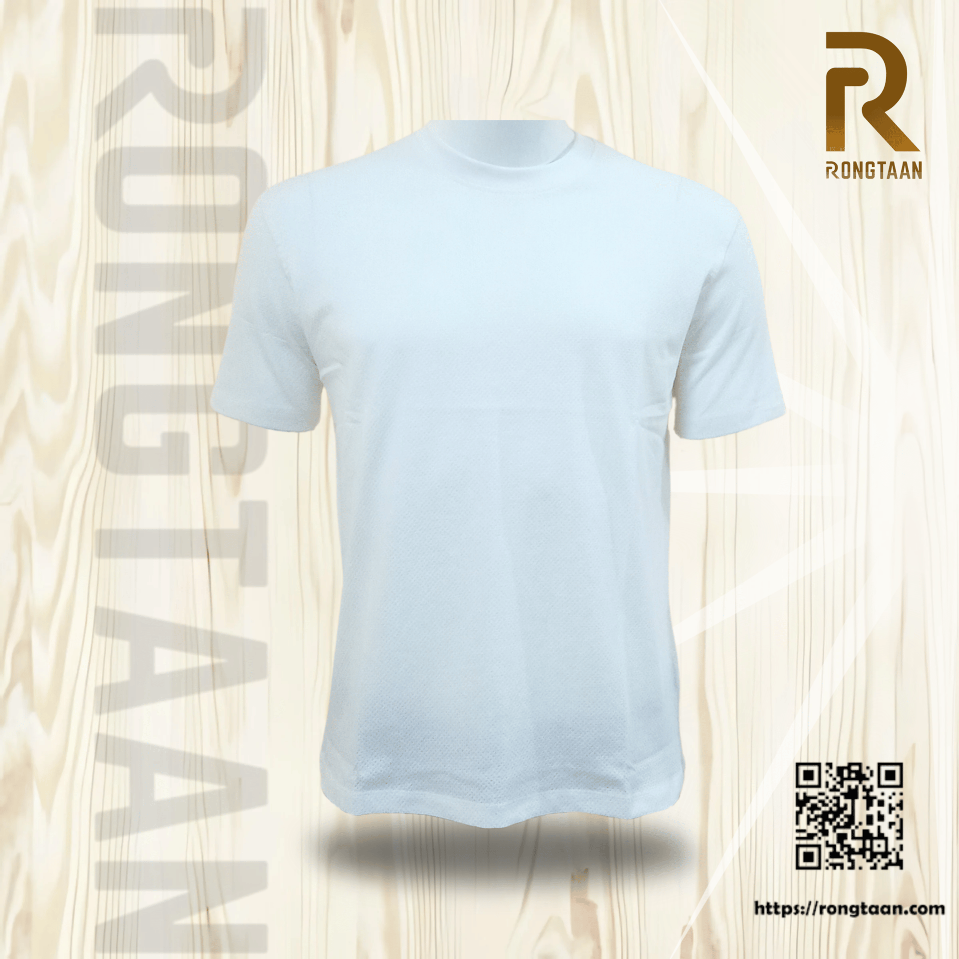 White Bubble Tex Jersey 100% Cotton Men’s Knit T-Shirt