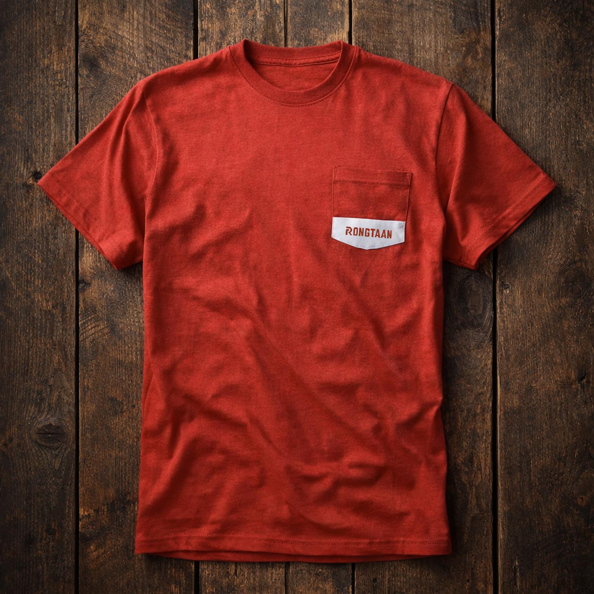 Red melange screen print men’s knit t-shirt (cvc 60%-40%)