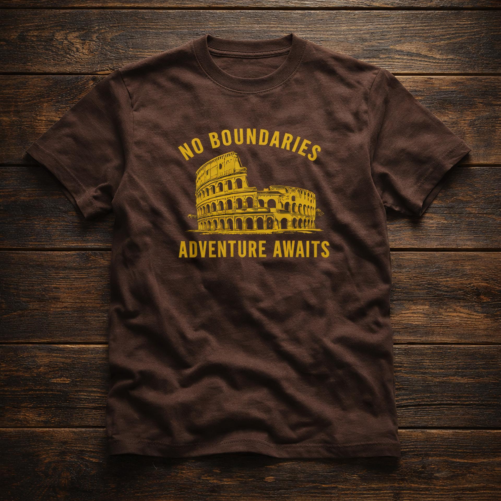 Coffee-“No Boundaries”- Screen Print 100% Cotton Men’s Knit T-shirt