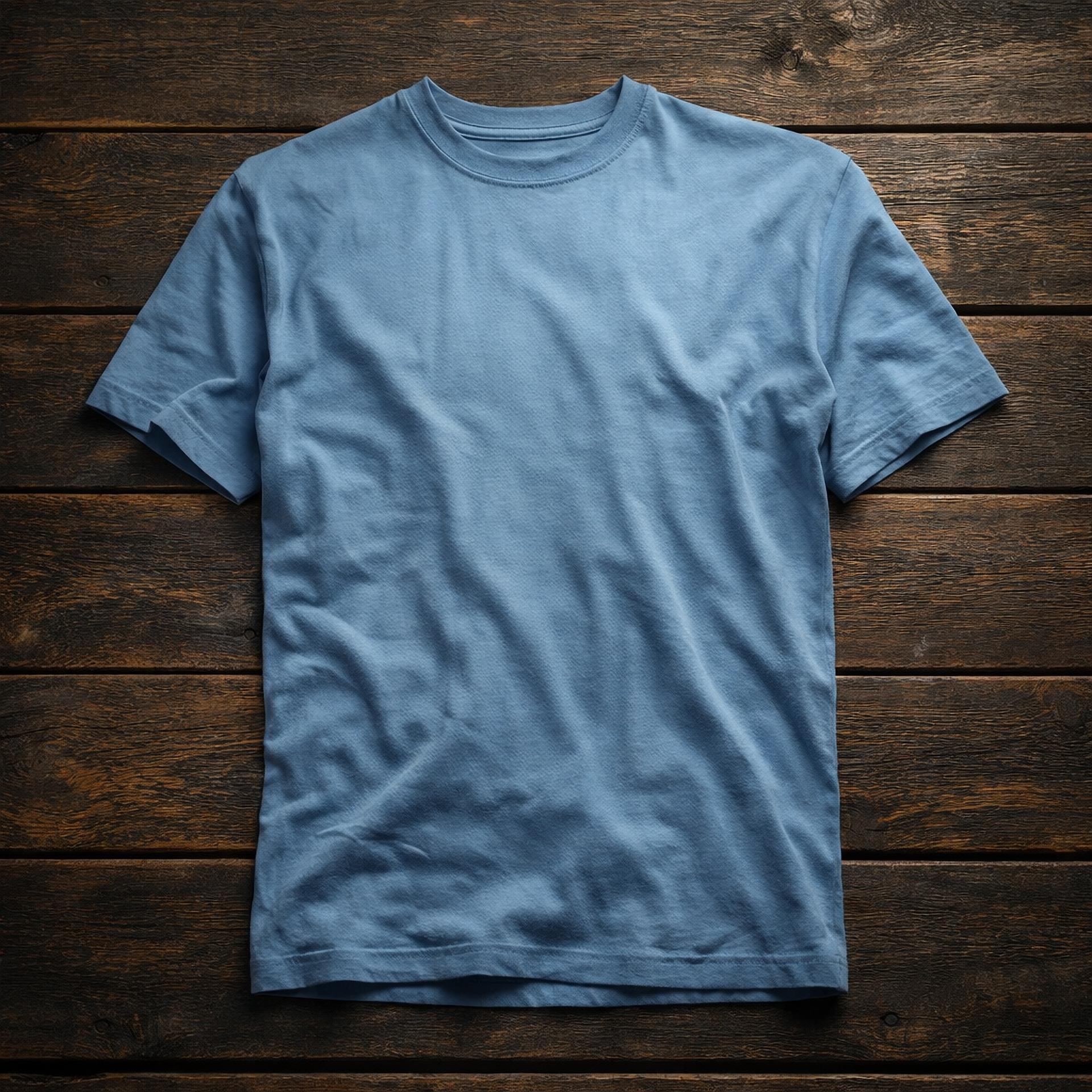 Sky Blue Bubble Tex Jersey 100% Cotton Men’s Knit T-Shirt
