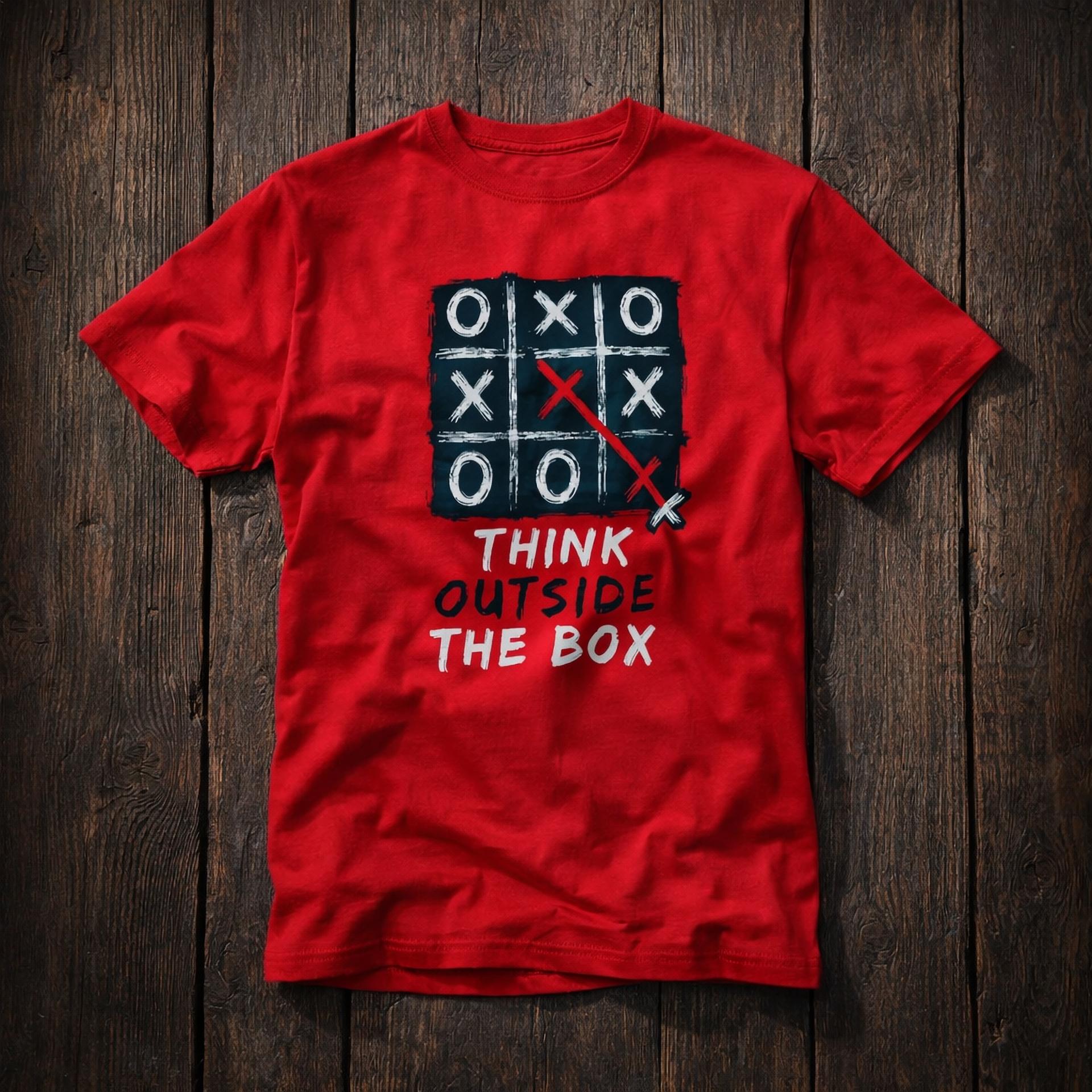 Red-Think out the box- Screen print 100% Cotton Men’s Knit T-shirt