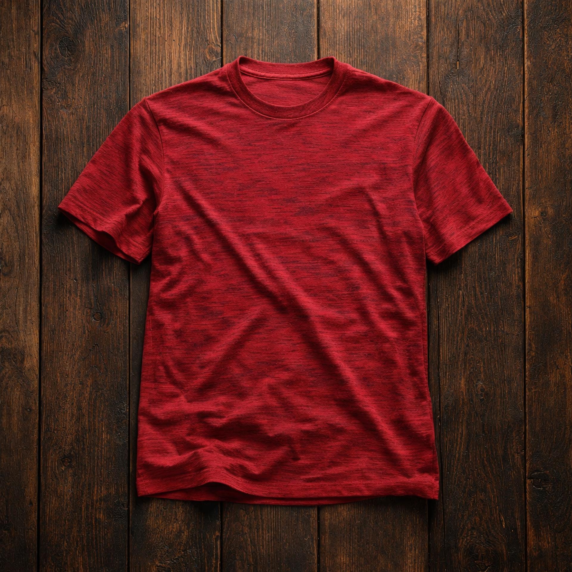Red Inject Slub Jersey Screen print 90% Cotton-10% Polyester Inject Men’s Knit T-shirt
