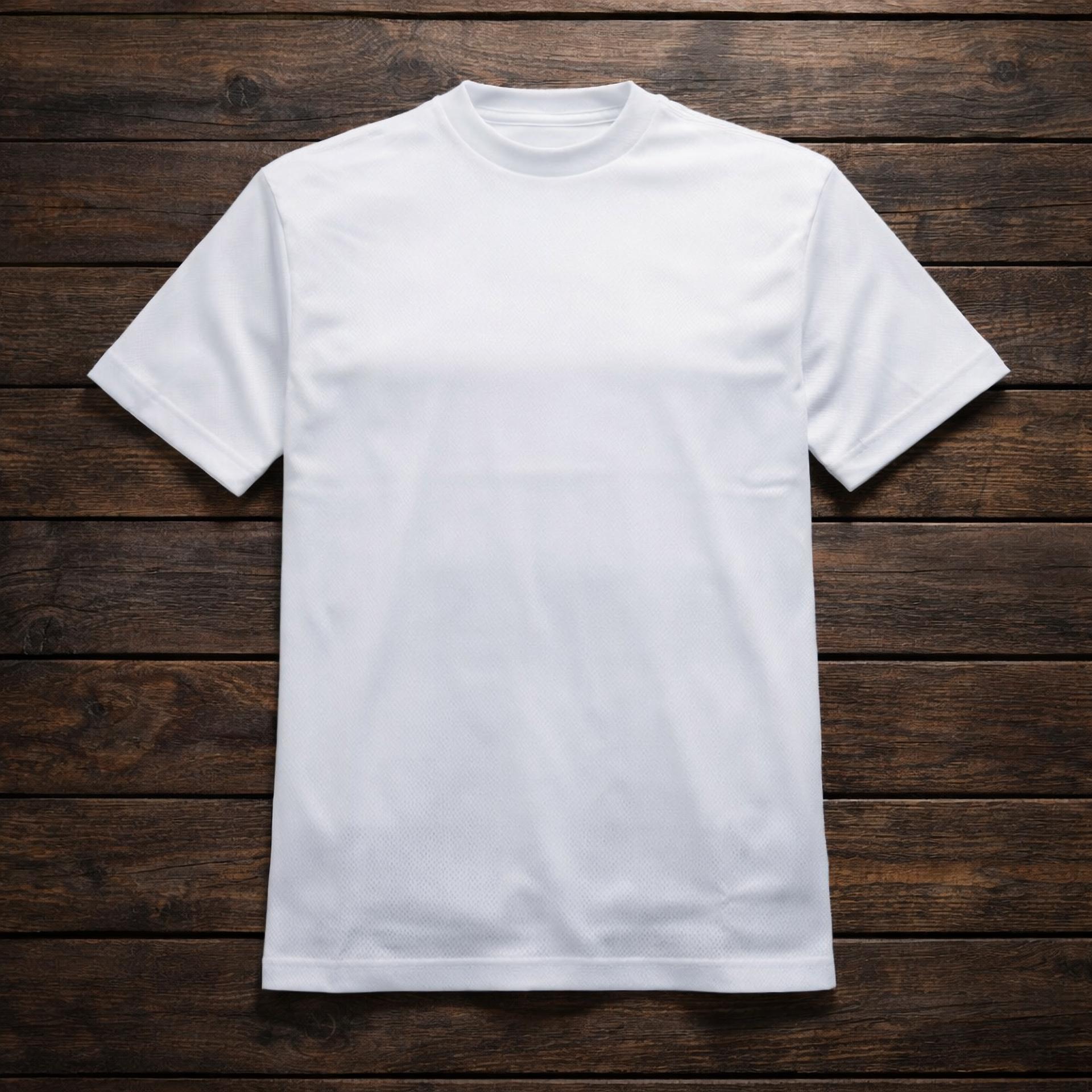 White Bubble Tex Jersey 100% Cotton Men’s Knit T-Shirt
