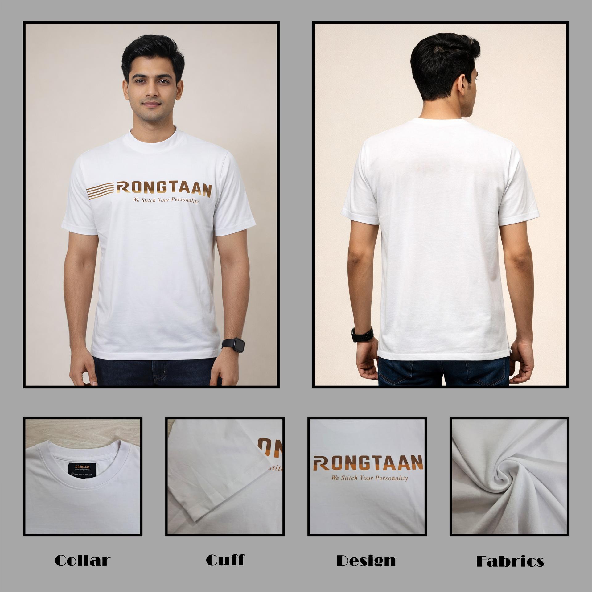 White Single jersey Screen print 100% Cotton Men’s Knit T-shirt